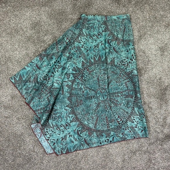 Peruvian Connection Dresses & Skirts - Peruvian Connection Teal Handkerchief Hem Midi Skirt Womens 8 Pima Cotton Casual